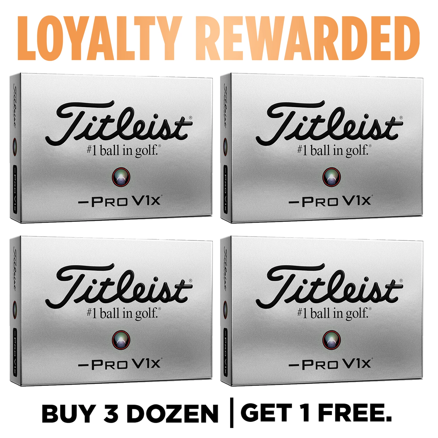 Titleist Pro V1x Left Dash Golf Balls - 4 For 3 (with Personalisation) 3 Titleist Pro V1x Left Dash Golf Balls - 4 For 3 (with Personalisation)