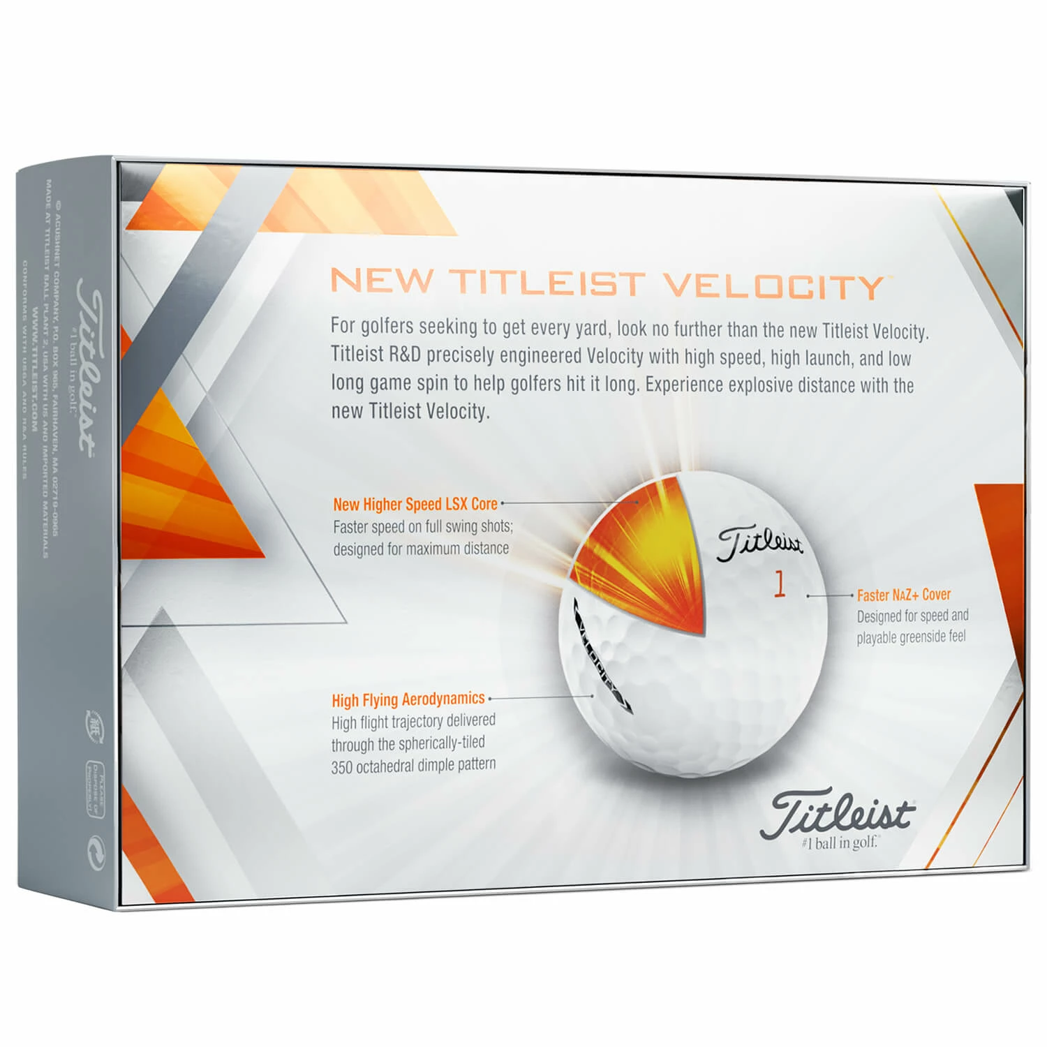 Titleist Velocity Golf Balls - White / Dozen 10 Titleist Velocity Golf Balls - White / Dozen - Image 8